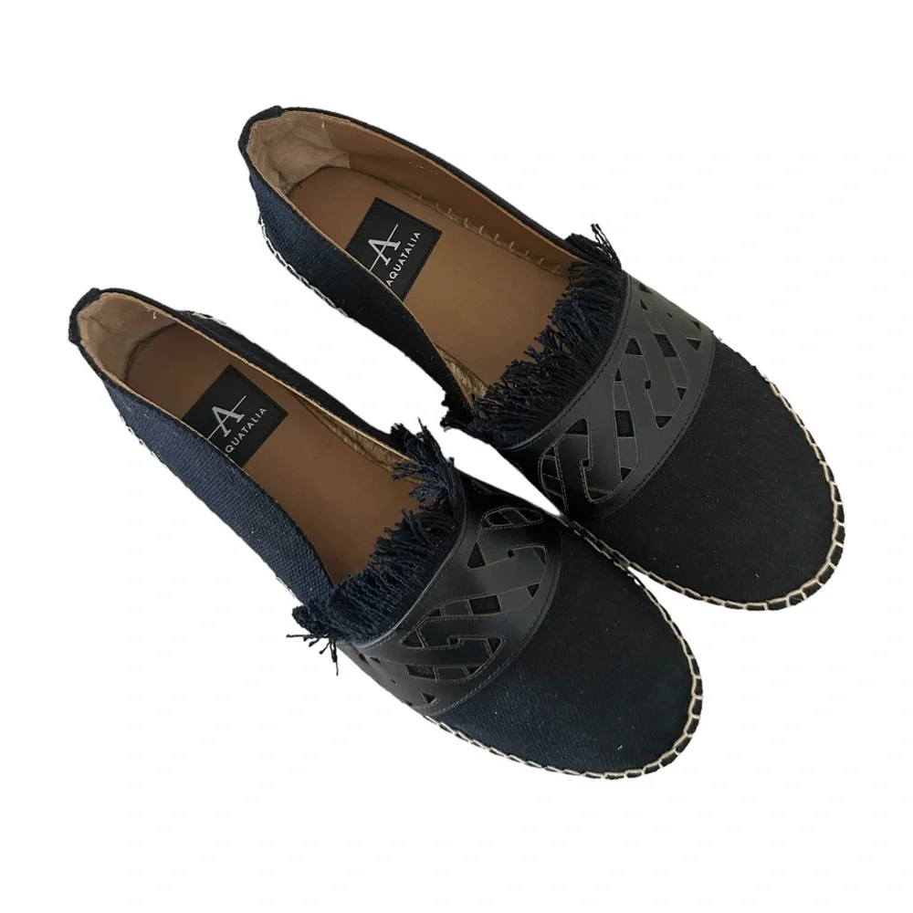 Aquatalia Kailyn‎ Espadrille Black Flats Shoes
